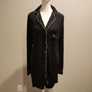 Victoria's Secret Black Long Sleeve Nightshirt- Medium